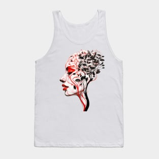 Floral Face: Nature's Elegance Tank Top